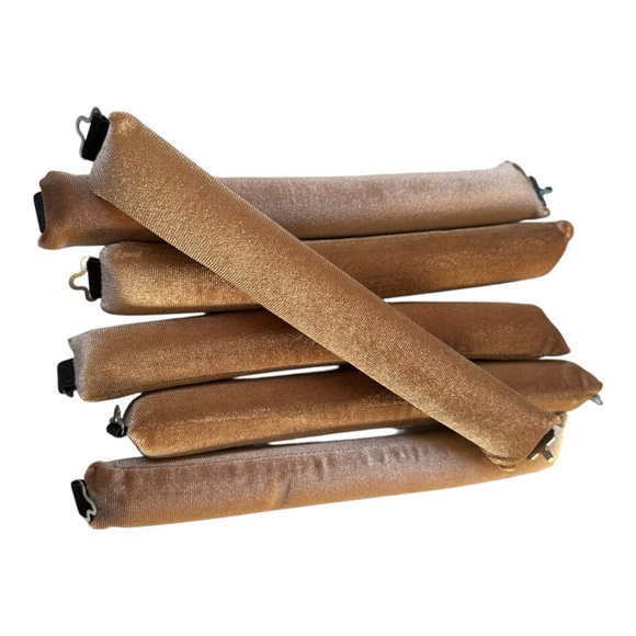 Set of 6 Velvet No Heat Hair Rollers, Fawn Brown, Heatless Curlers set overnight - Picture 4 of 8